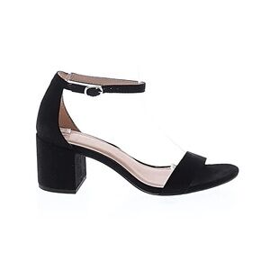 Elegant Black Ankle Strap Block Heel Sandals